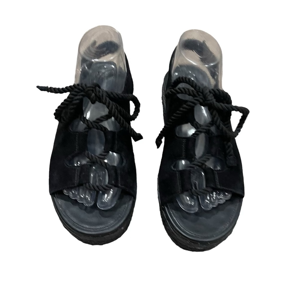 Fitflop Black Rope-Accent Platform Wedges - Picture 2 of 12
